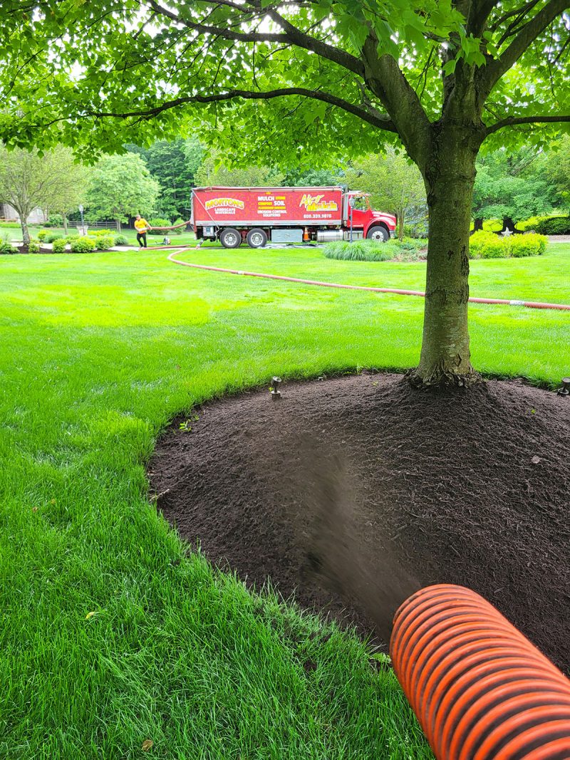 Flying Ranch Mulch Air-O-Mulch Services - Morton’s Landscape Development Company